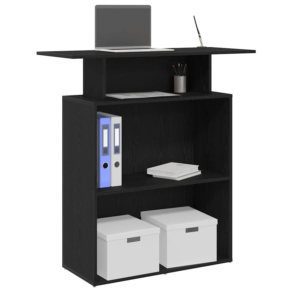 Bureau de réception noir 100x40x104 cm bois d'ingénierie - XIOS