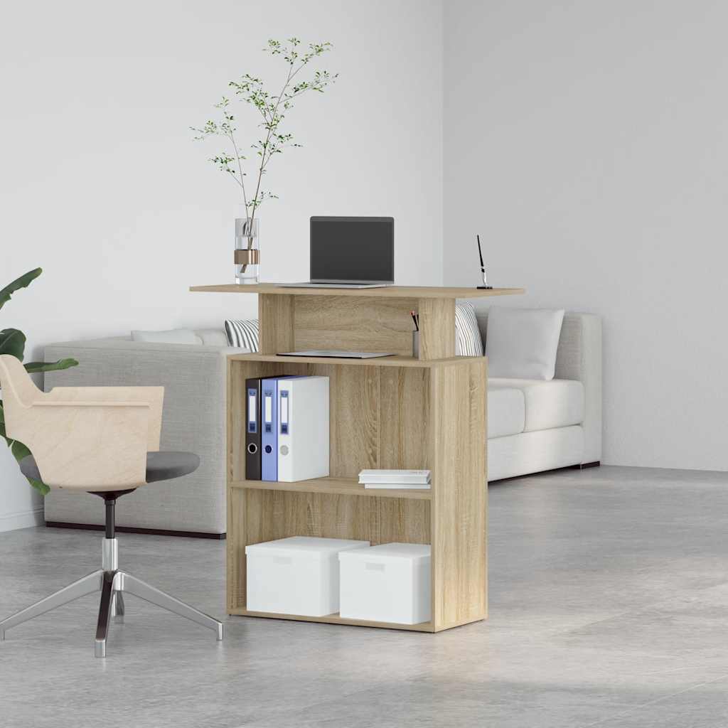 Bureau réception chêne sonoma 100x40x104 cm bois d'ingénierie - XIOS