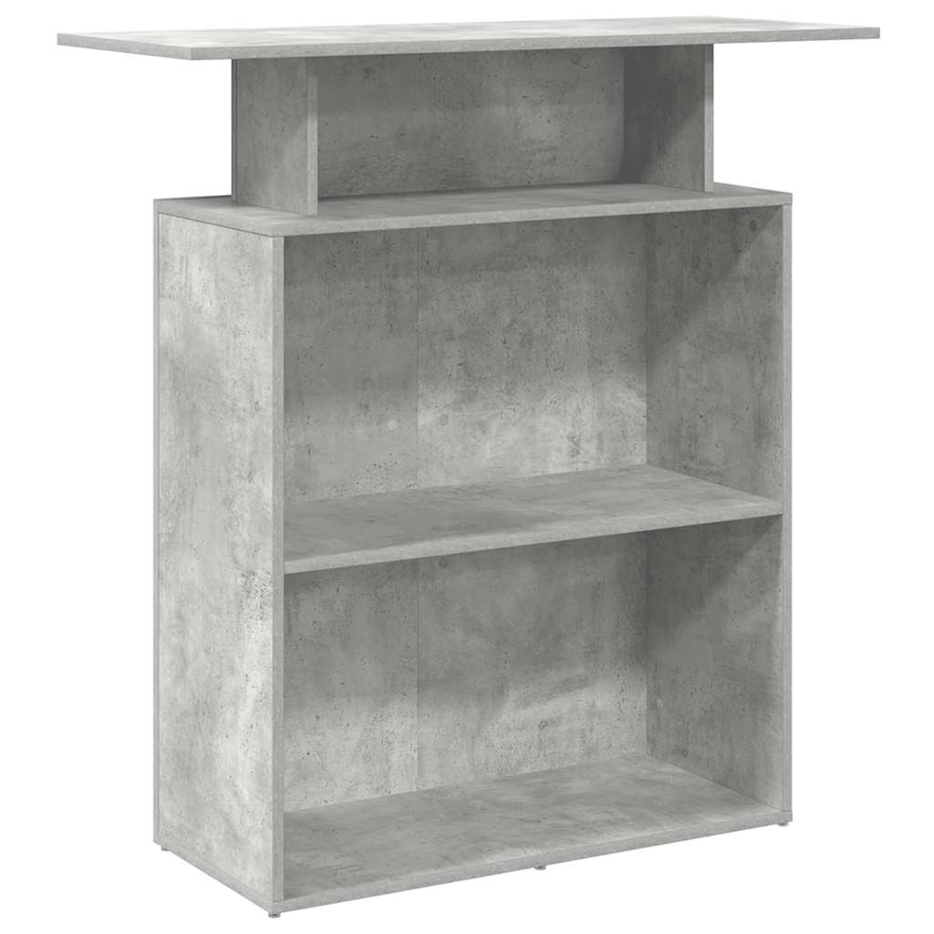 Bureau de réception gris béton 100x40x104 bois d'ingénierie - XIOS
