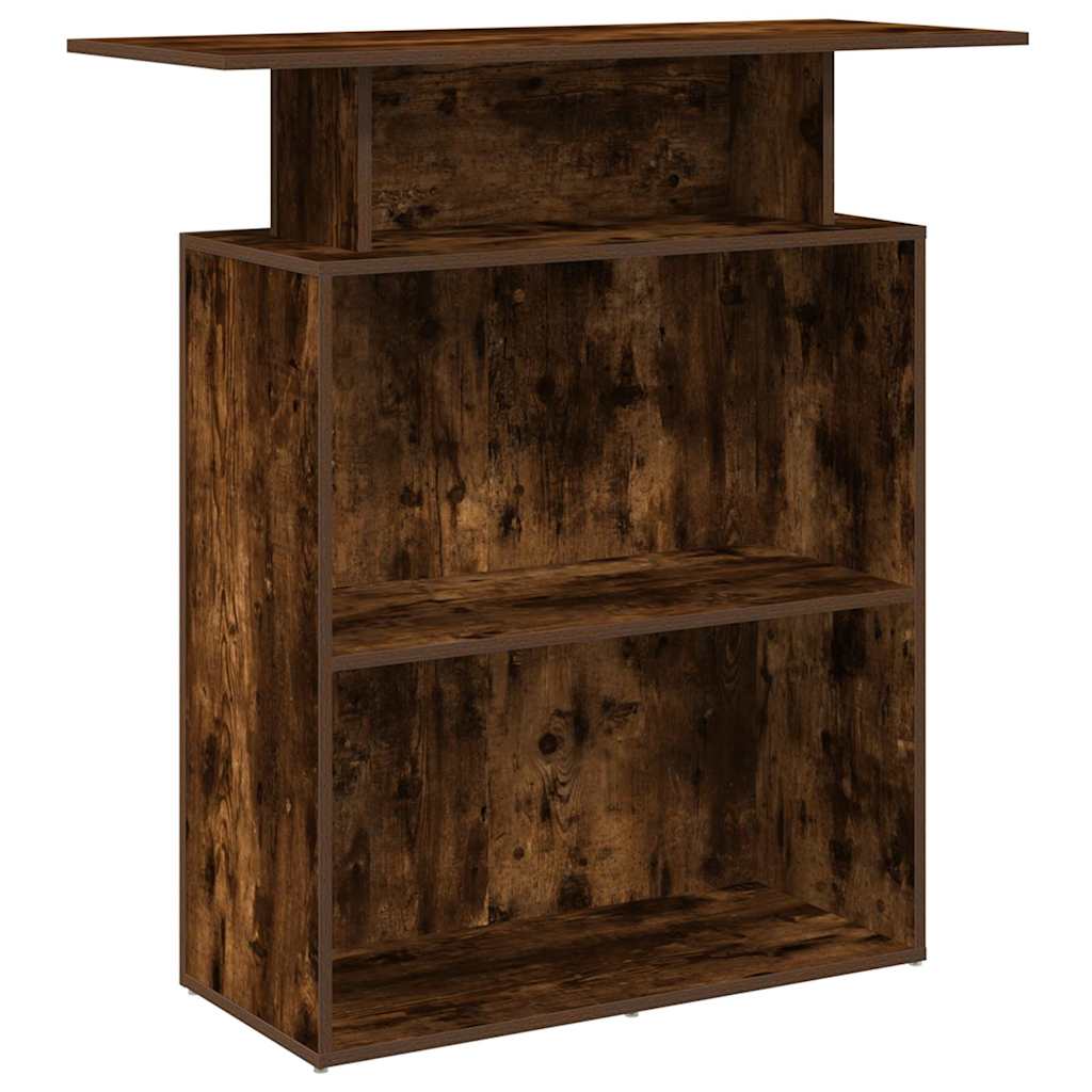 Bureau de réception chêne fumé 100x40x104 cm bois d'ingénierie - XIOS