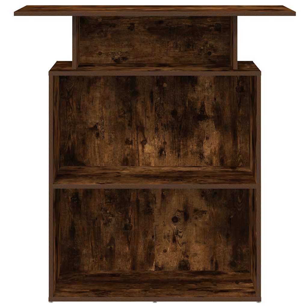 Bureau de réception chêne fumé 100x40x104 cm bois d'ingénierie - XIOS