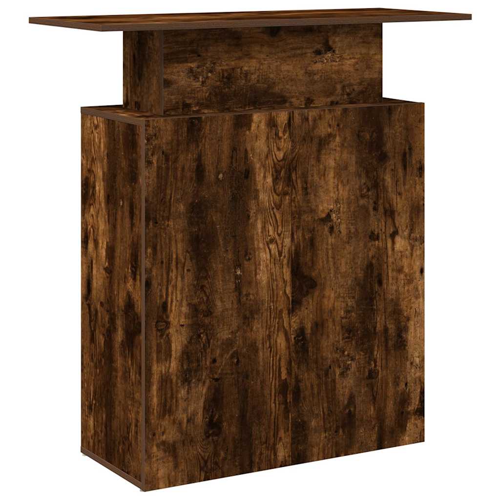 Bureau de réception chêne fumé 100x40x104 cm bois d'ingénierie - XIOS