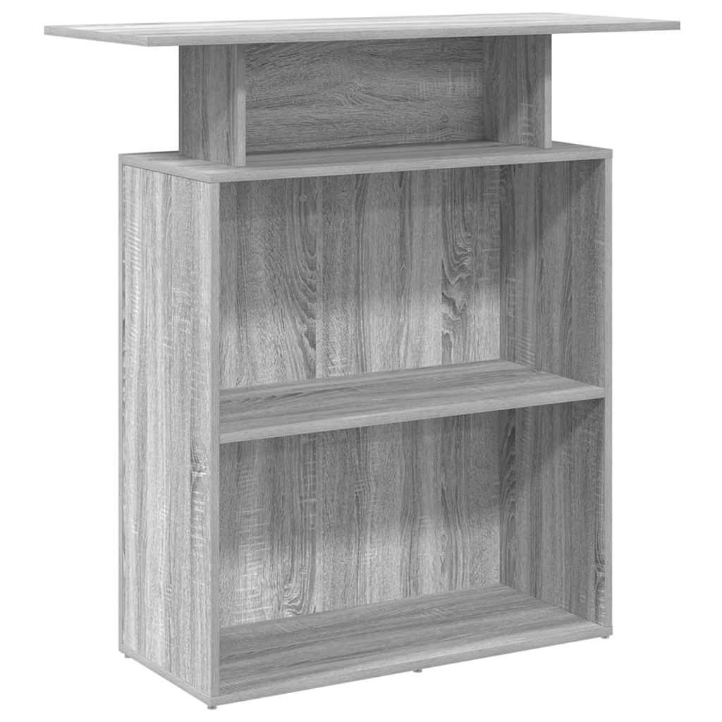 Bureau de réception sonoma gris 100x40x104 cm bois ingénierie - XIOS