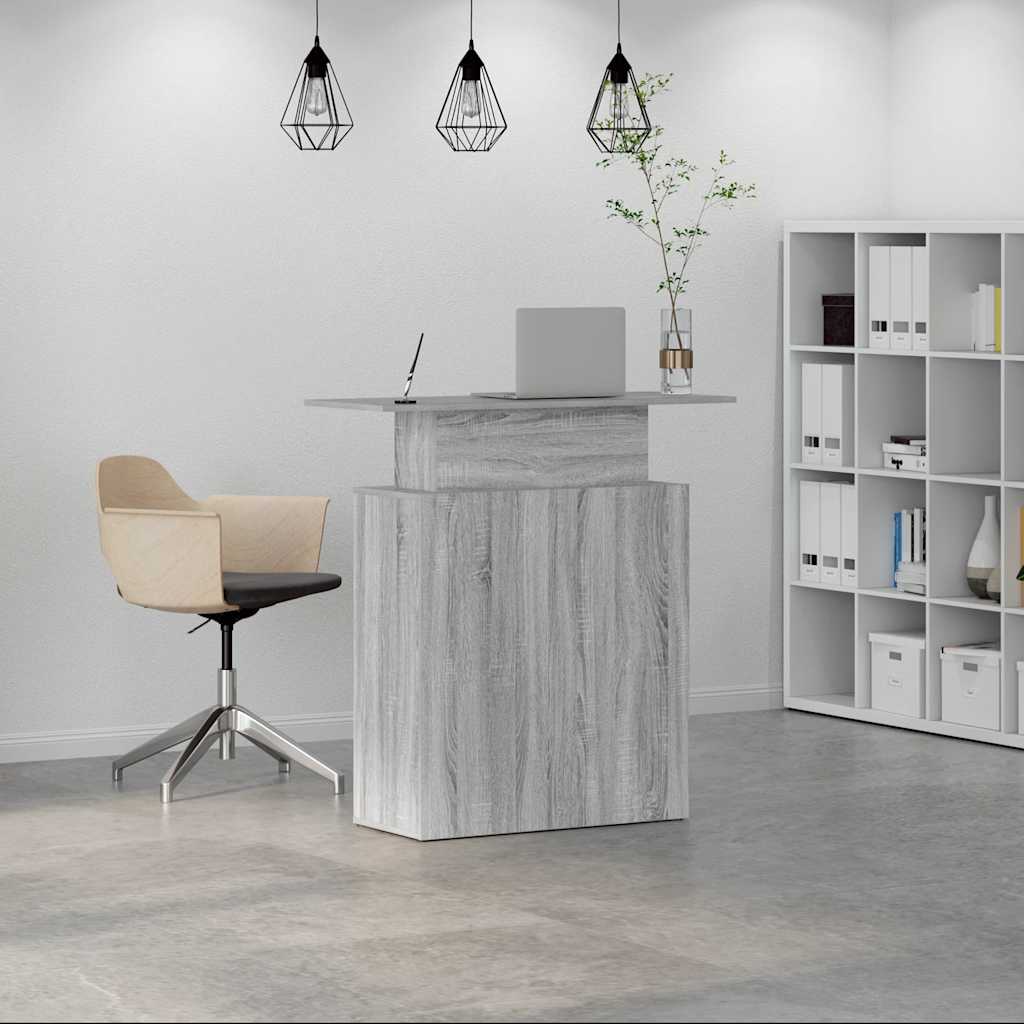 Bureau de réception sonoma gris 100x40x104 cm bois ingénierie - XIOS