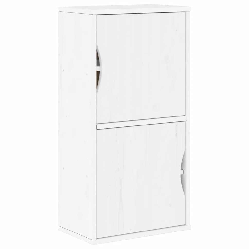 Armoire latérale ODDA blanc 40x24x79 cm bois massif pin - XIOS