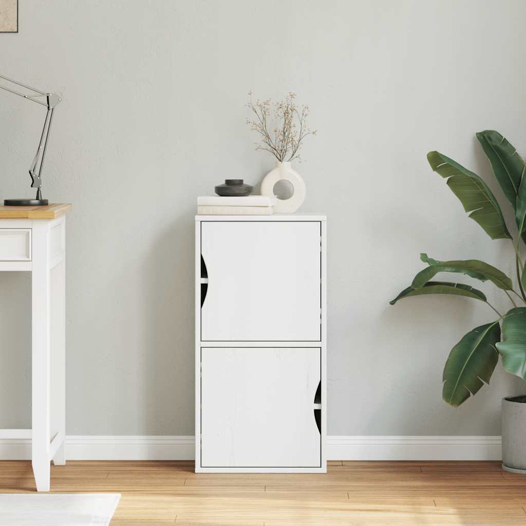 Armoire latérale ODDA blanc 40x24x79 cm bois massif pin - XIOS