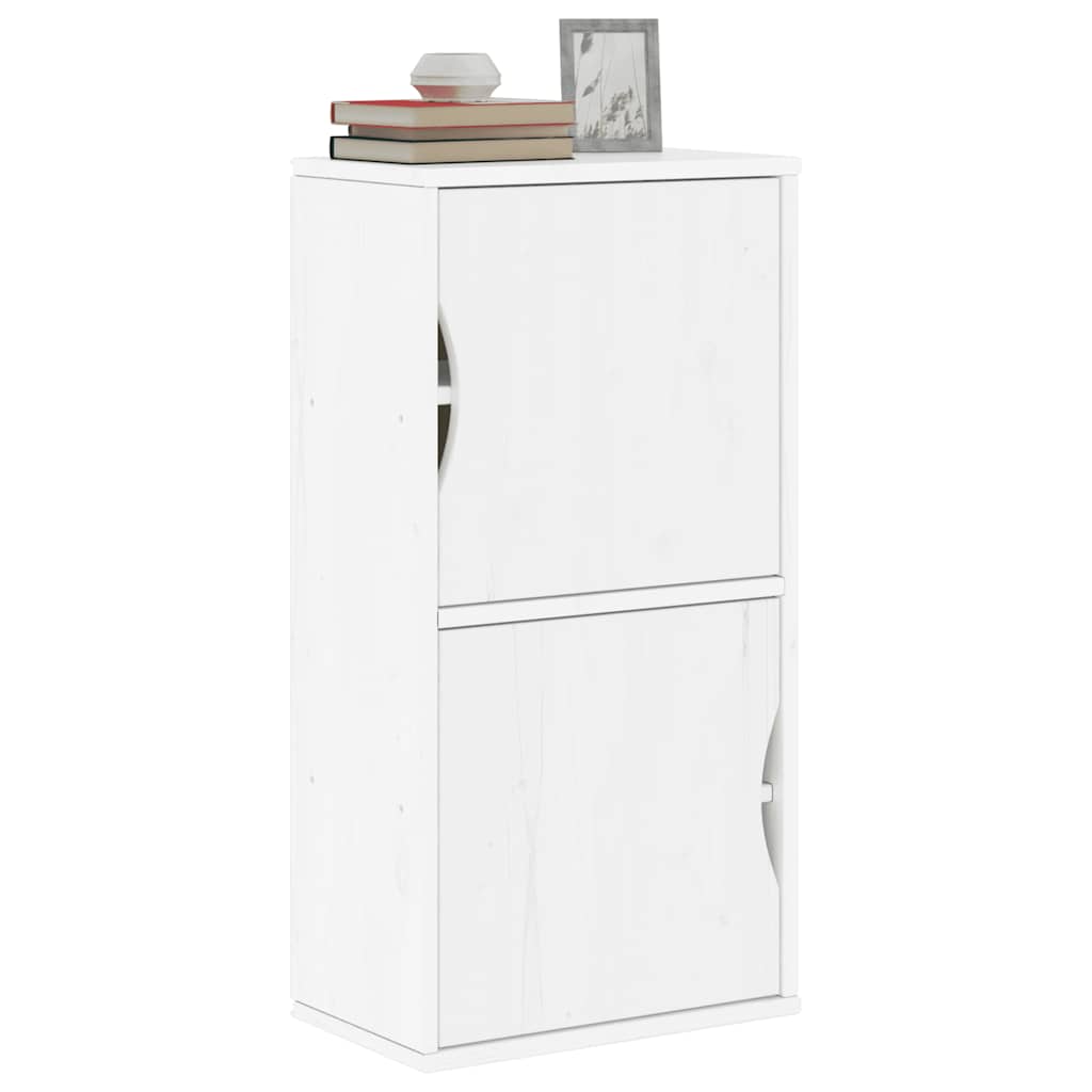 Armoire latérale ODDA blanc 40x24x79 cm bois massif pin - XIOS