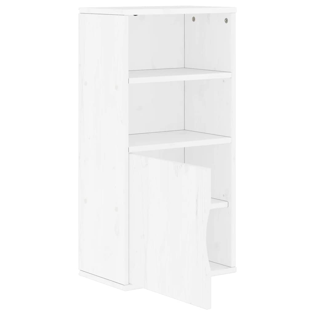 Armoire latérale ODDA blanc 40x24x79 cm bois massif pin - XIOS
