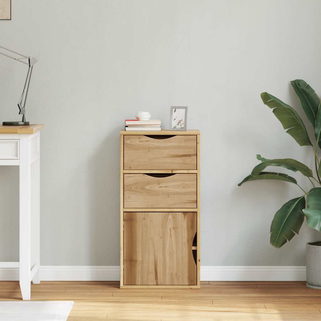 Armoire latérale avec tiroirs ODDA 40x24x79 cm bois massif pin - XIOS