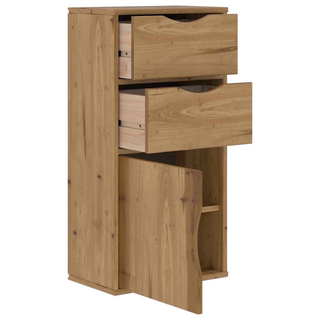 Armoire latérale avec tiroirs ODDA 40x24x79 cm bois massif pin - XIOS