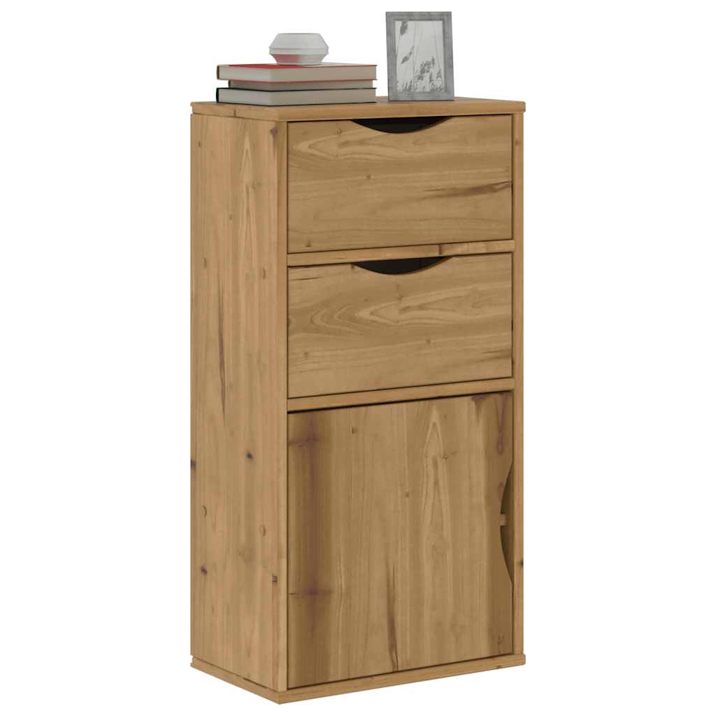 Armoire latérale avec tiroirs ODDA 40x24x79 cm bois massif pin - XIOS