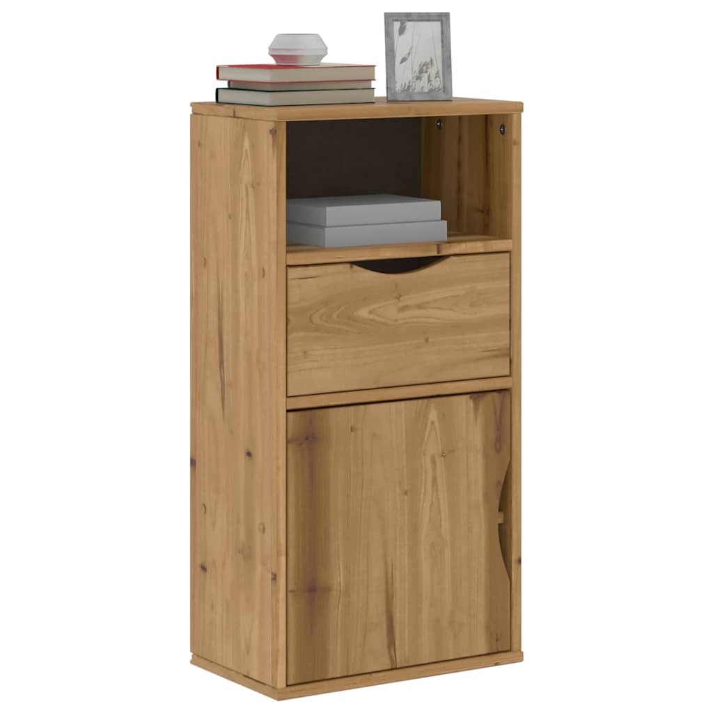 Armoire latérale avec tiroir ODDA 40x24x79 cm bois massif pin - XIOS