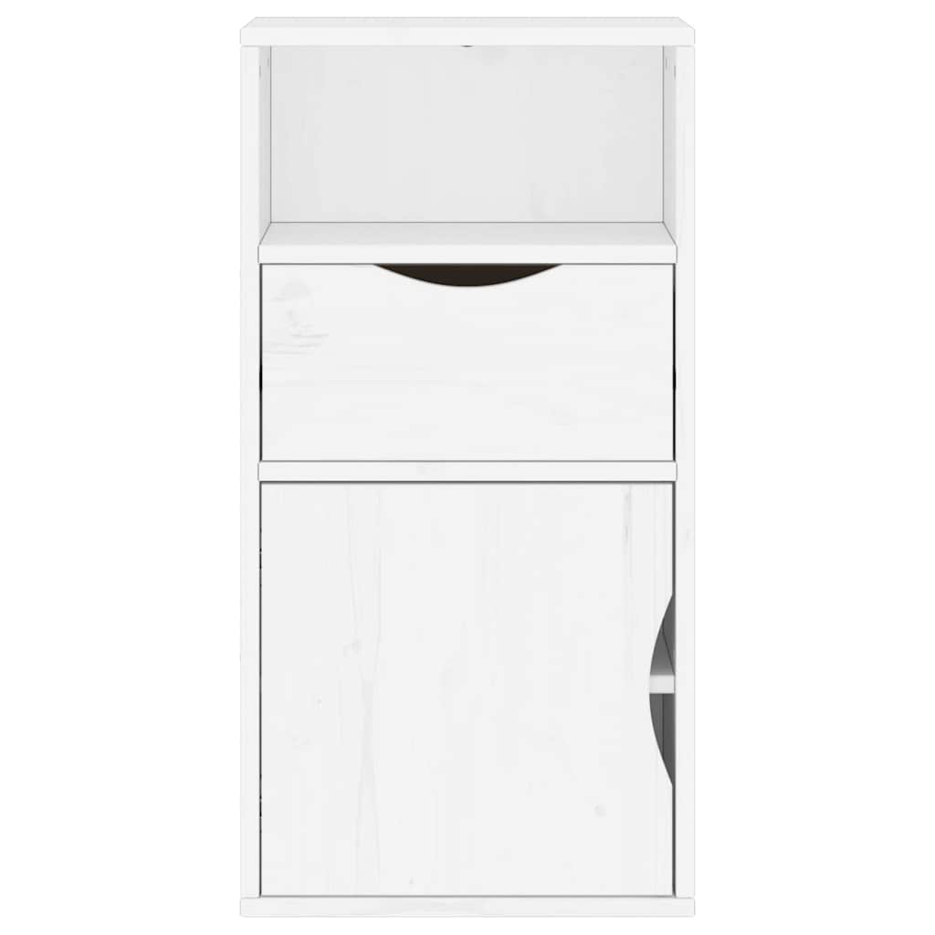 Armoire latérale tiroir ODDA blanc 40x24x79 cm bois massif pin - XIOS