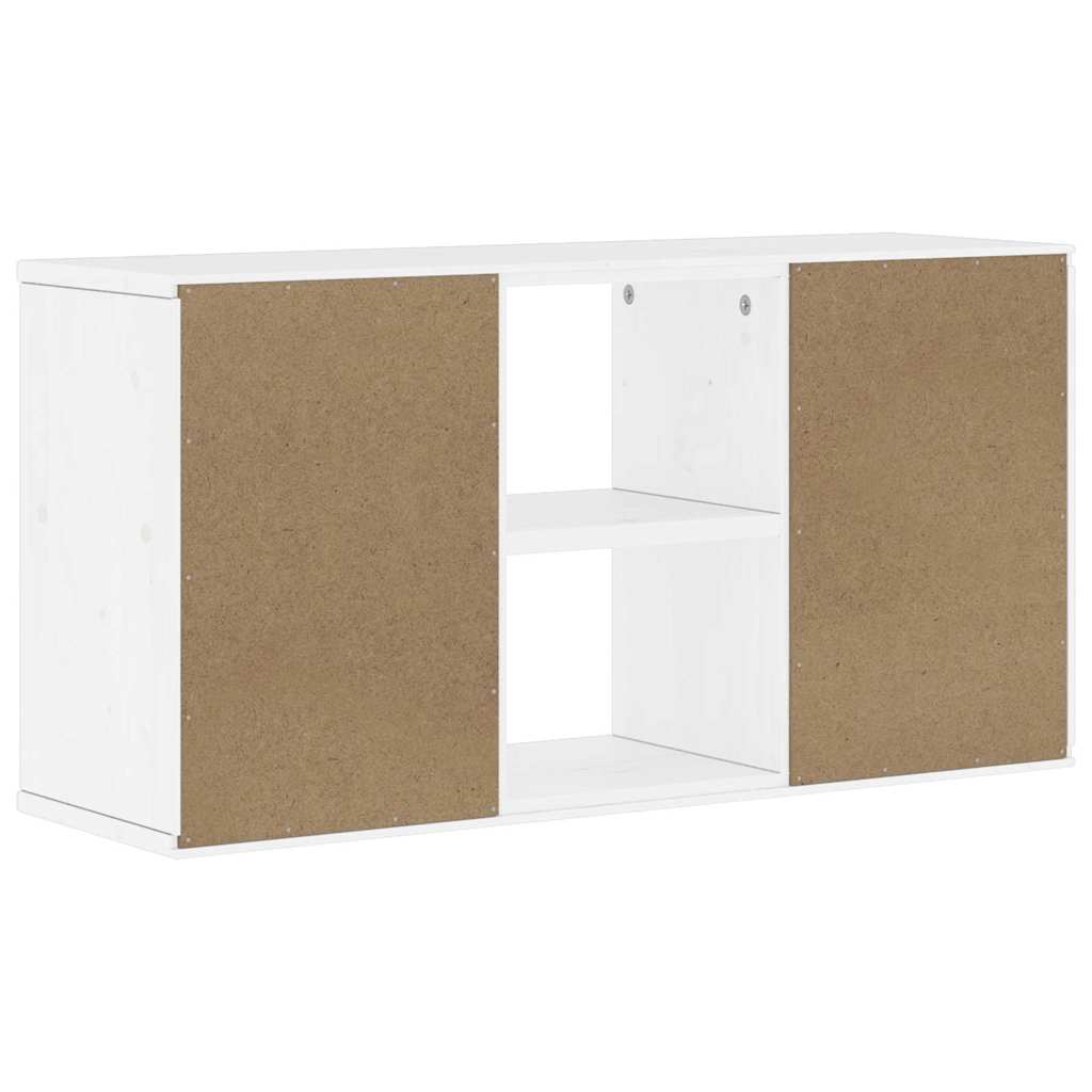Meuble TV ODDA blanc 79x24x40 cm bois massif pin - XIOS
