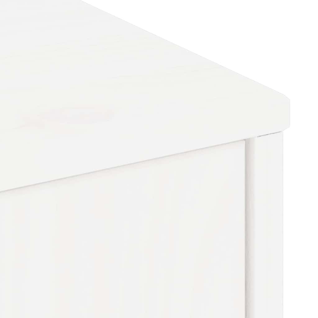 Meuble TV ODDA blanc 79x24x40 cm bois massif pin - XIOS
