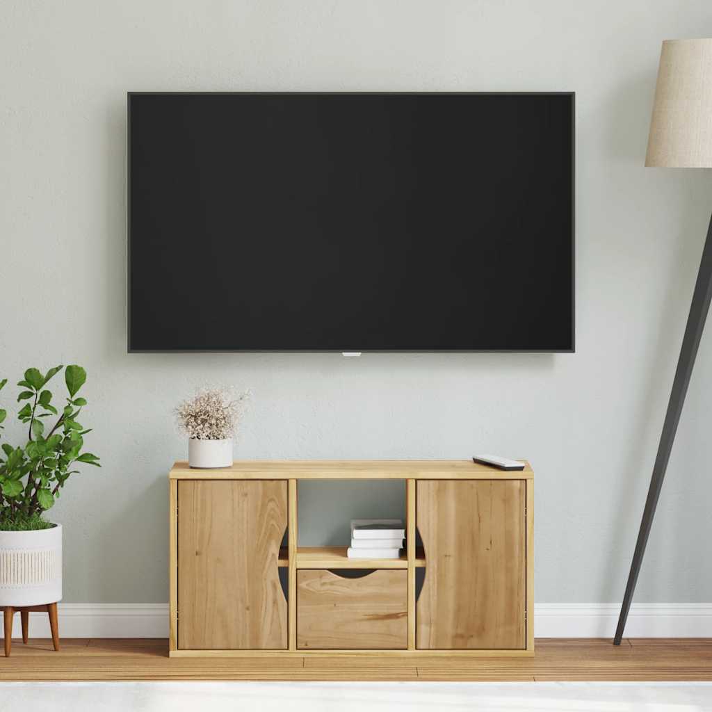 Meuble TV avec tiroir ODDA 79x24x40 cm bois massif pin - XIOS