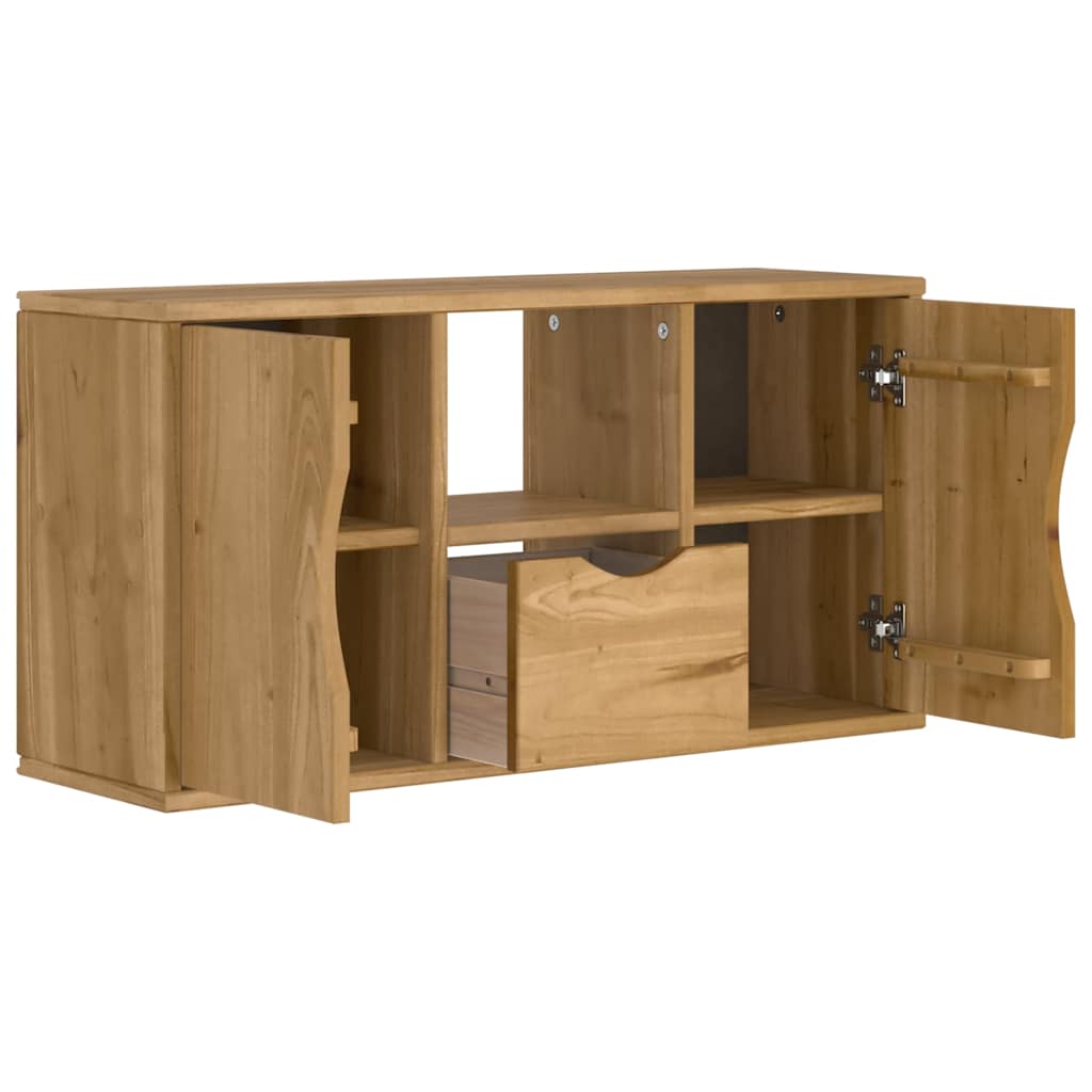 Meuble TV avec tiroir ODDA 79x24x40 cm bois massif pin - XIOS