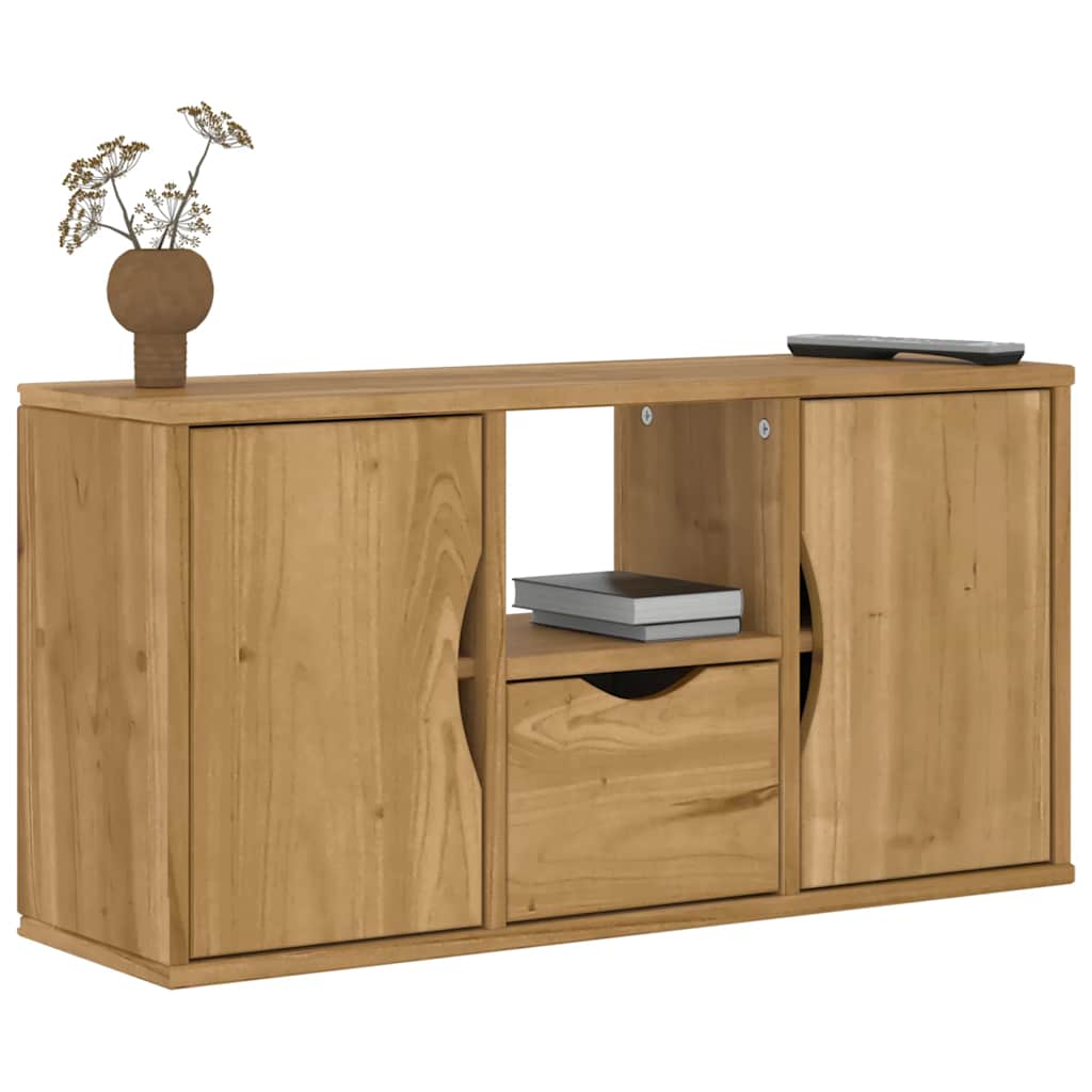 Meuble TV avec tiroir ODDA 79x24x40 cm bois massif pin - XIOS