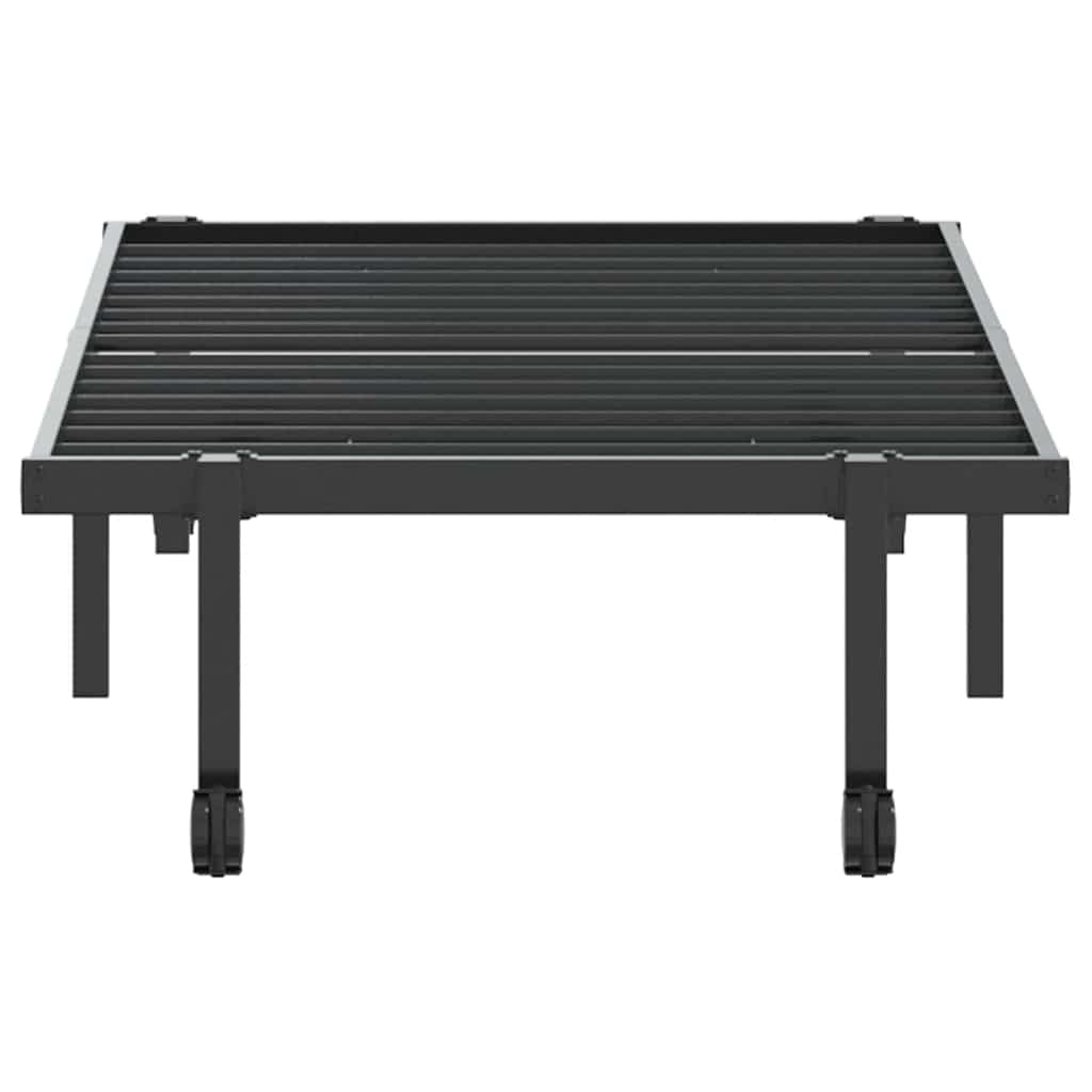 Cadre de lit sans matelas pliable noir 80x200 cm acier - XIOS