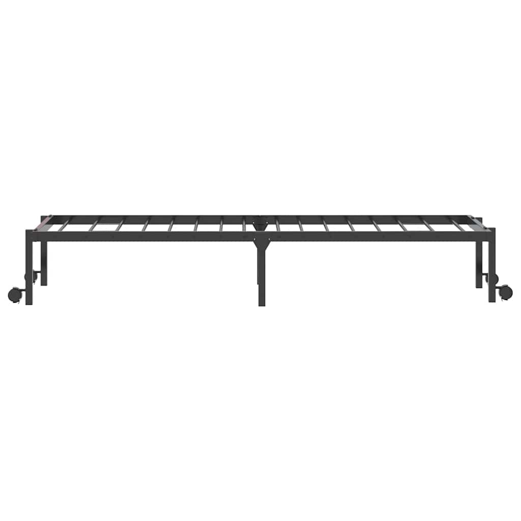 Cadre de lit sans matelas pliable noir 90x190 cm acier - XIOS
