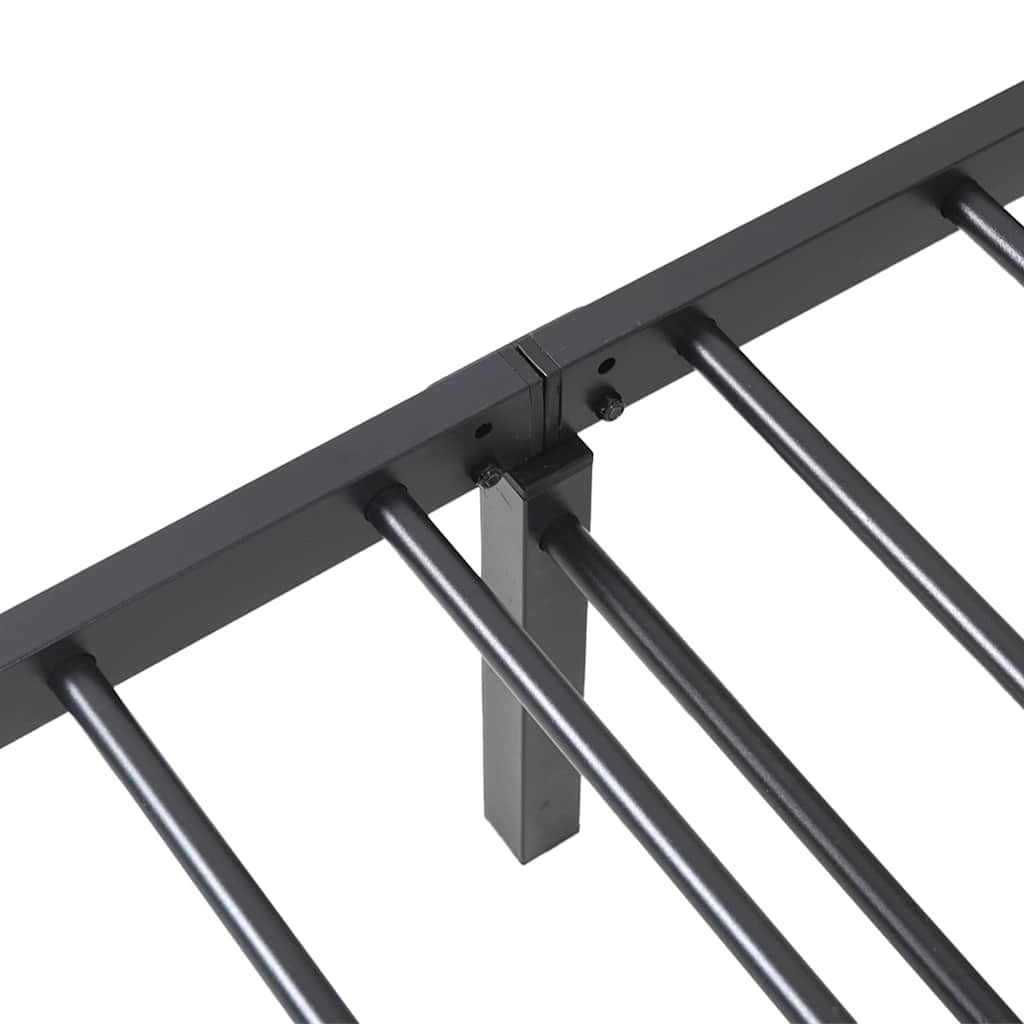 Cadre de lit sans matelas pliable noir 107x203 cm acier - XIOS