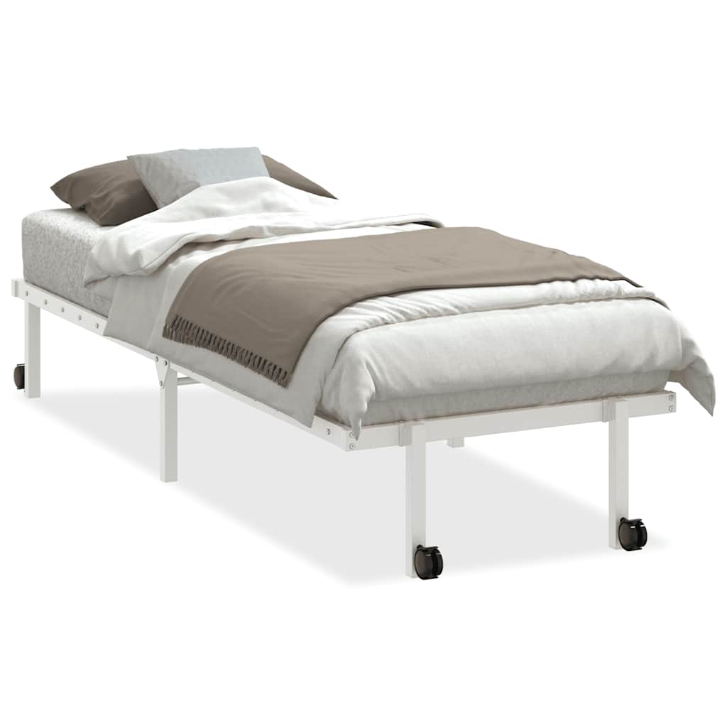 Cadre de lit sans matelas pliable blanc 75x190 cm acier - XIOS