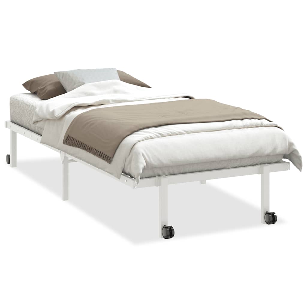 Cadre de lit sans matelas pliable blanc 90x190 cm acier - XIOS