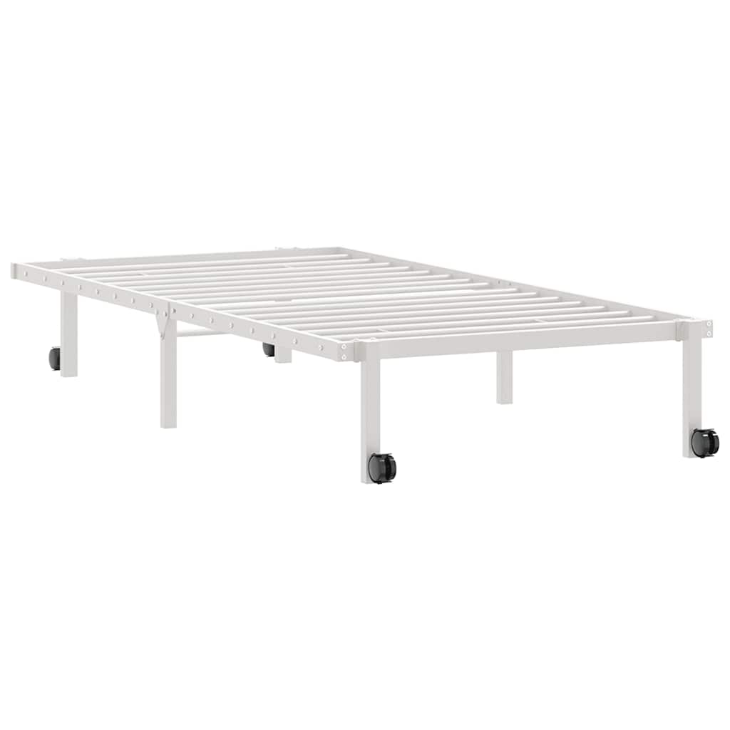 Cadre de lit sans matelas pliable blanc 90x190 cm acier - XIOS