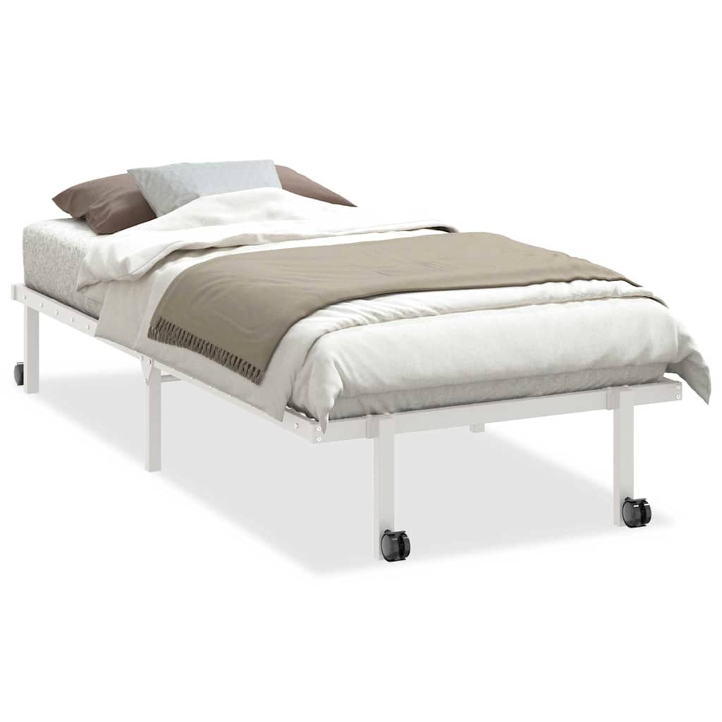 Cadre de lit sans matelas pliable blanc 90x200 cm acier - XIOS