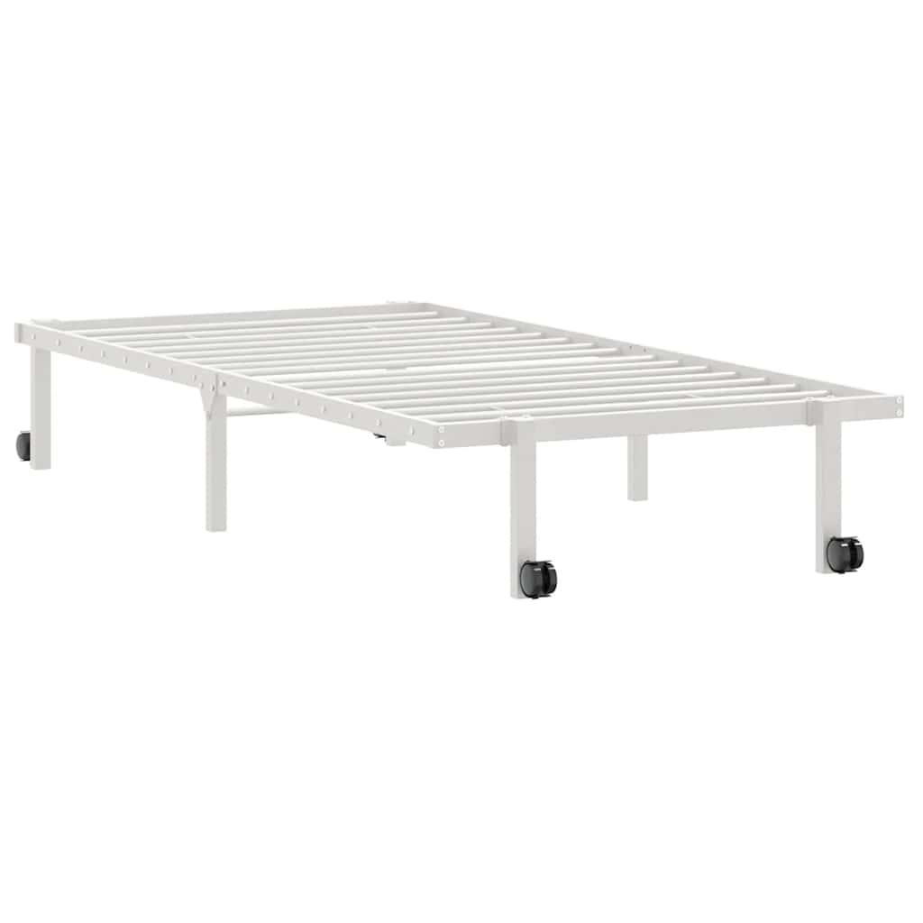 Cadre de lit sans matelas pliable blanc 90x200 cm acier - XIOS