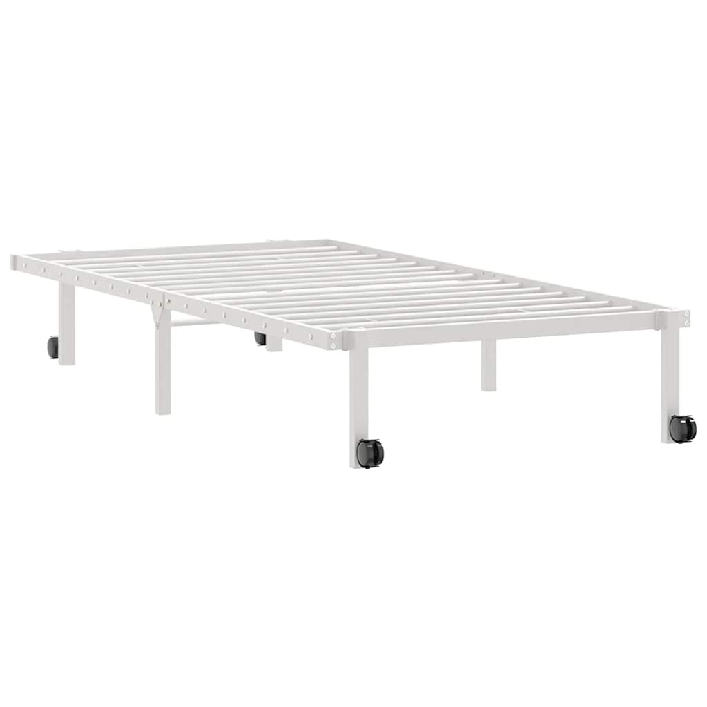 Cadre de lit sans matelas pliable blanc 90x200 cm acier - XIOS