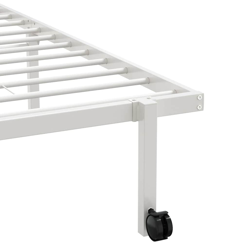 Cadre de lit sans matelas pliable blanc 90x200 cm acier - XIOS