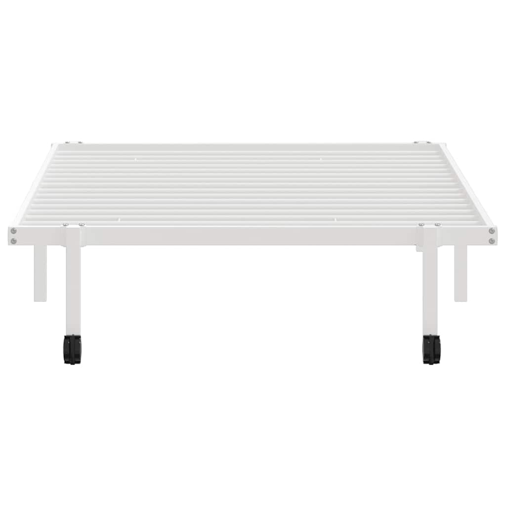 Cadre de lit sans matelas pliable blanc 100x190 cm acier - XIOS
