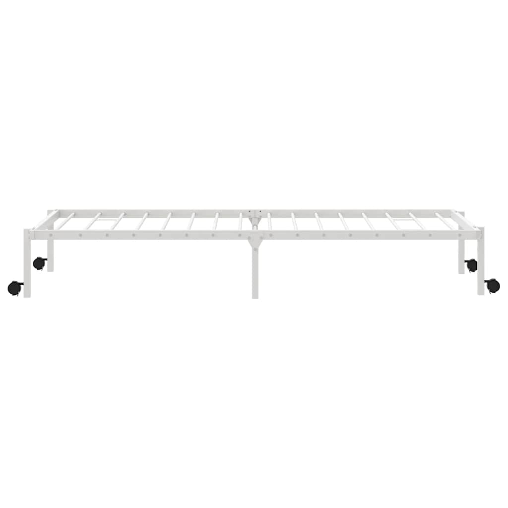 Cadre de lit sans matelas pliable blanc 100x200 cm acier - XIOS