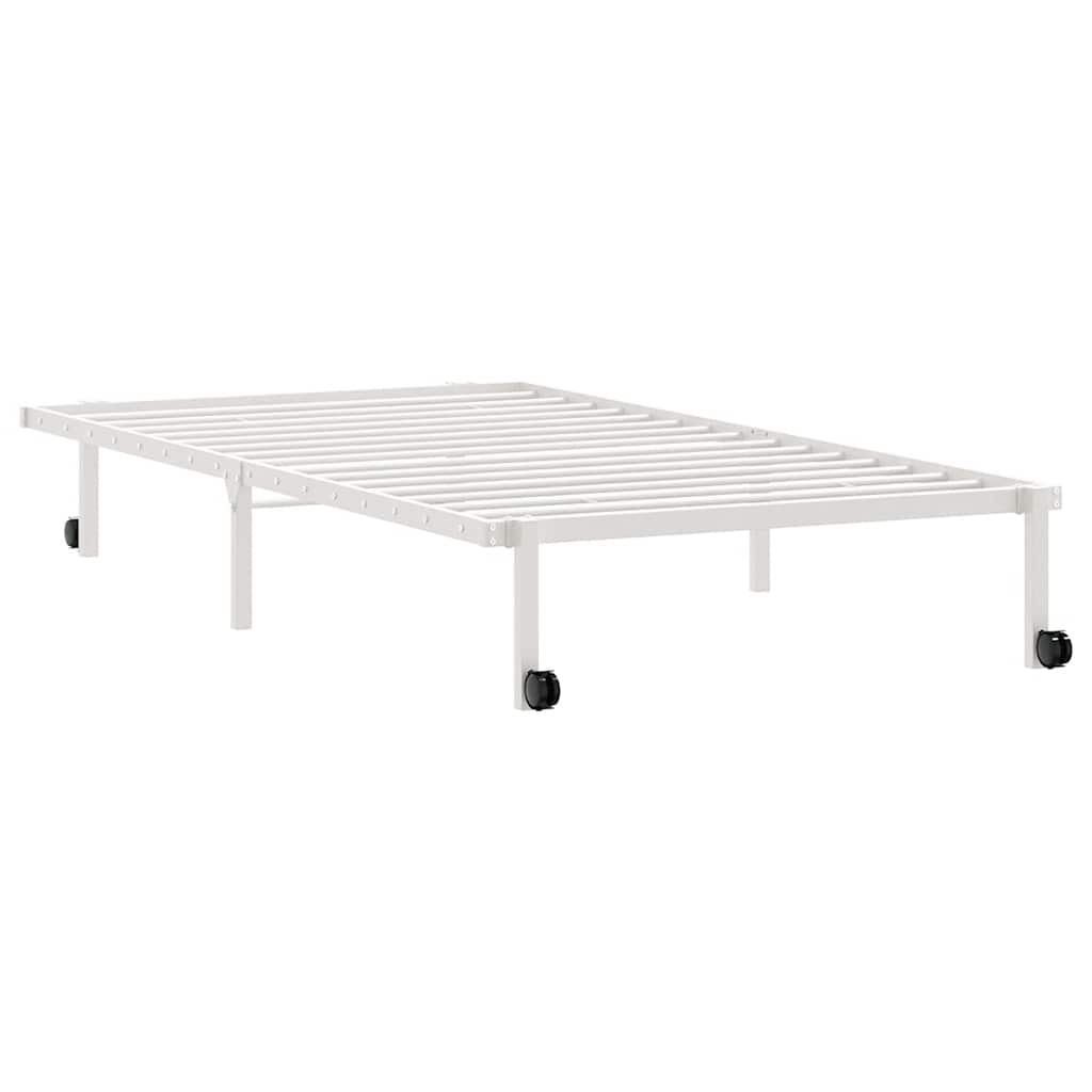 Cadre de lit sans matelas pliable blanc 100x200 cm acier - XIOS