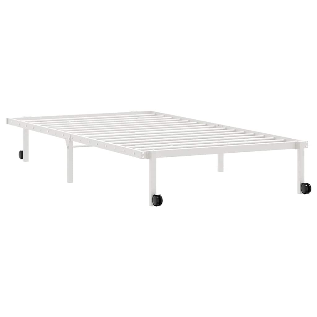 Cadre de lit sans matelas pliable blanc 107x203 cm acier - XIOS
