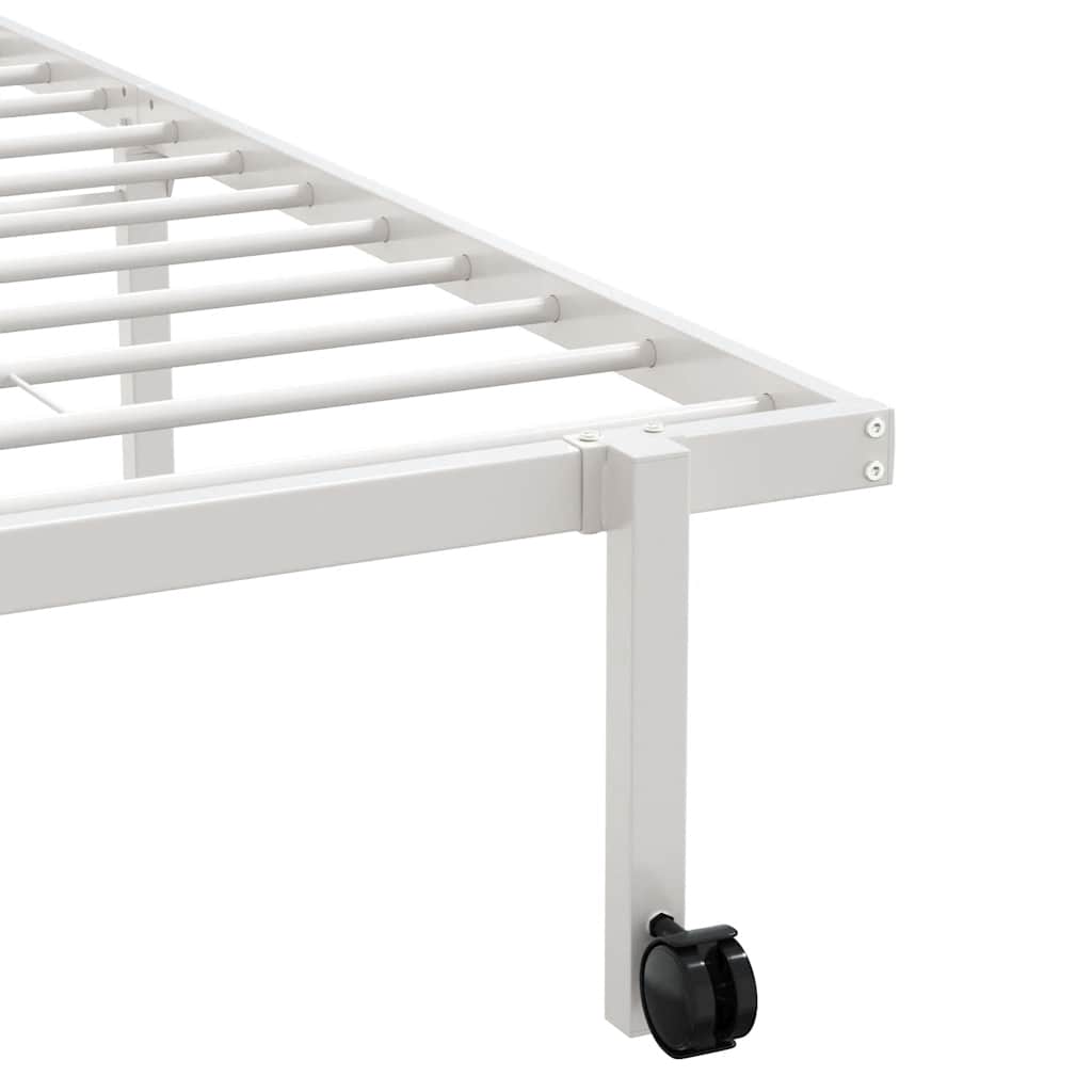 Cadre de lit sans matelas pliable blanc 107x203 cm acier - XIOS