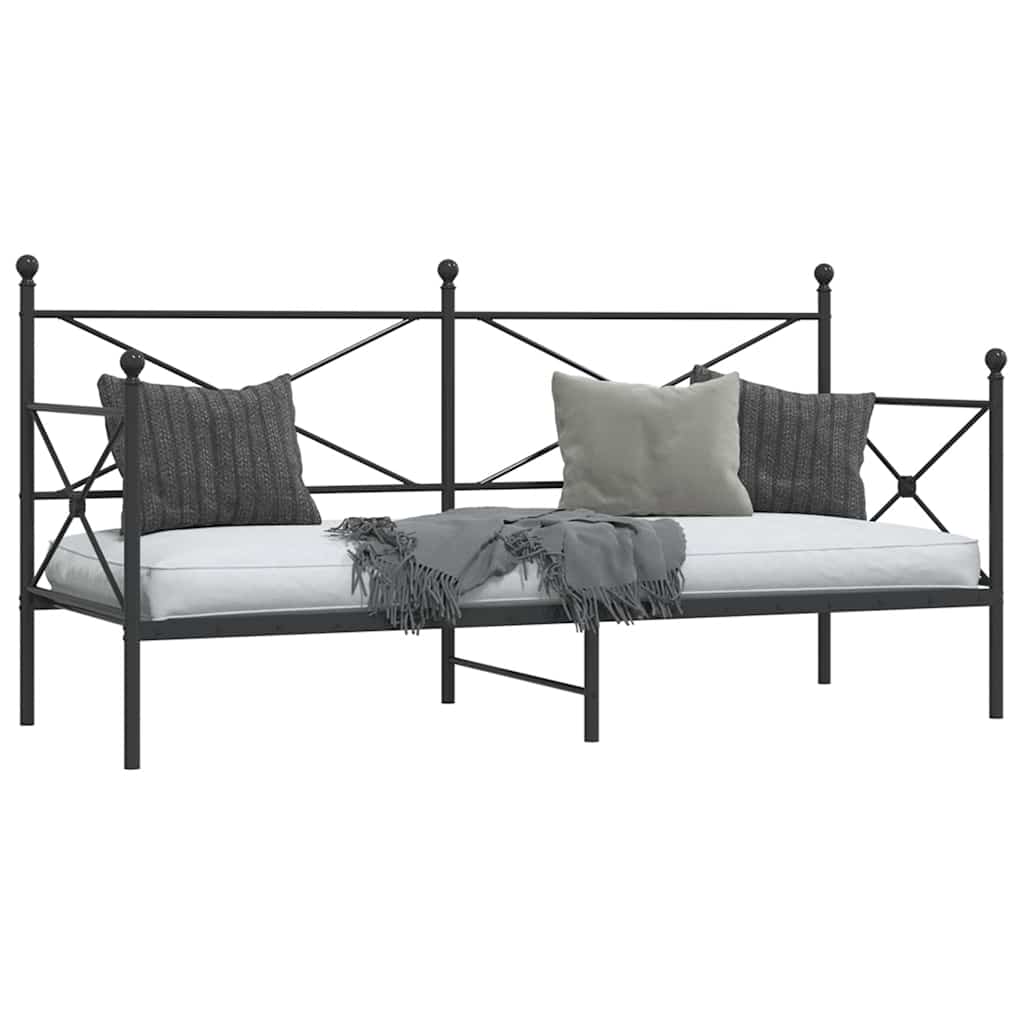 Lit de jour sans matelas noir 75x190 cm acier - XIOS