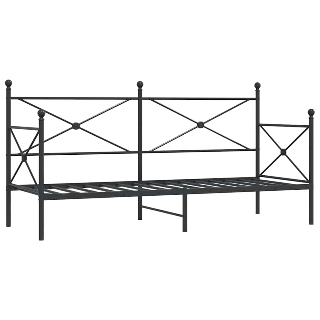 Lit de repos sans matelas noir 90x200 cm acier - XIOS