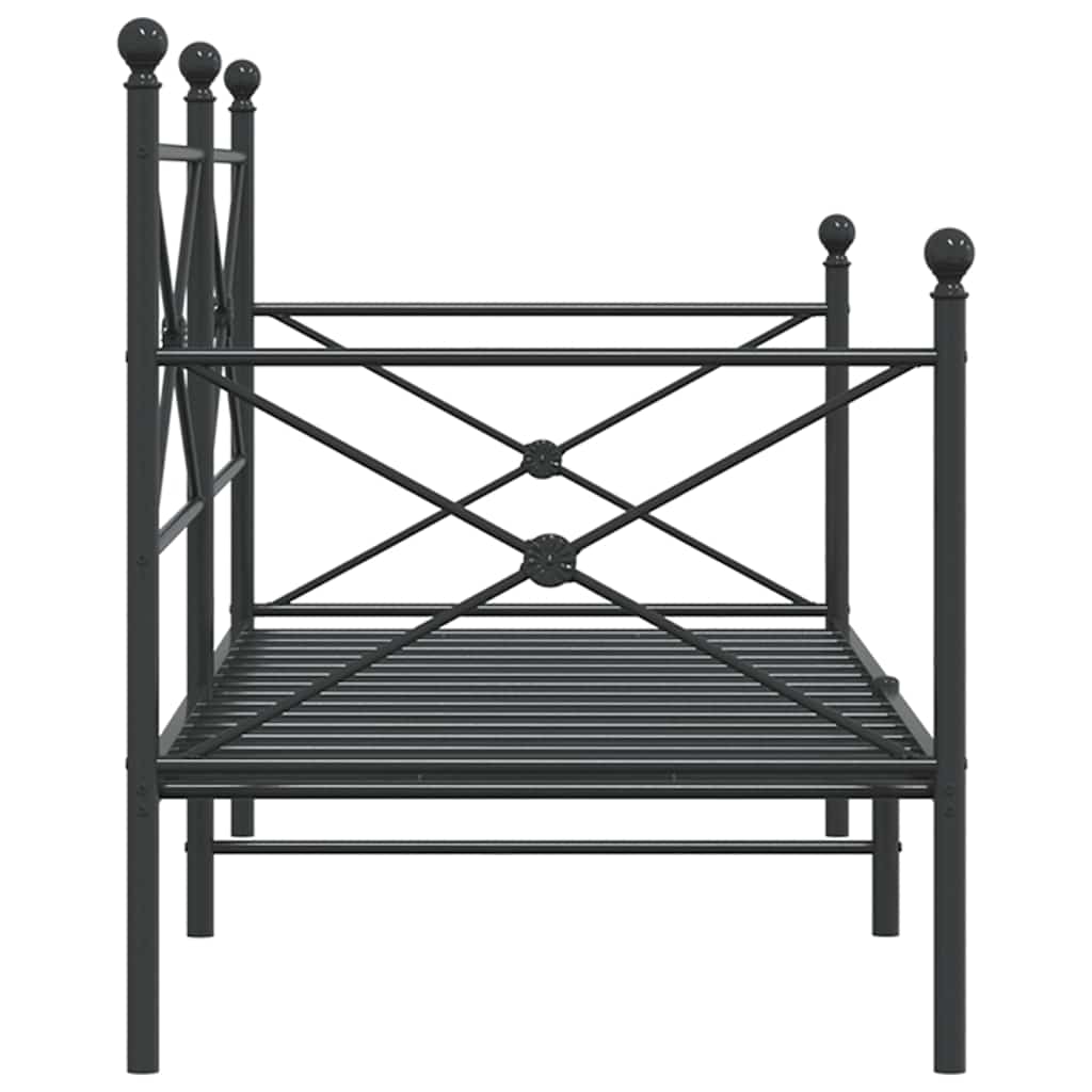 Lit de repos sans matelas noir 90x200 cm acier - XIOS