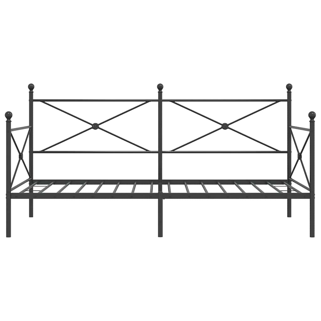 Lit de jour sans matelas noir 100x190 cm acier - XIOS