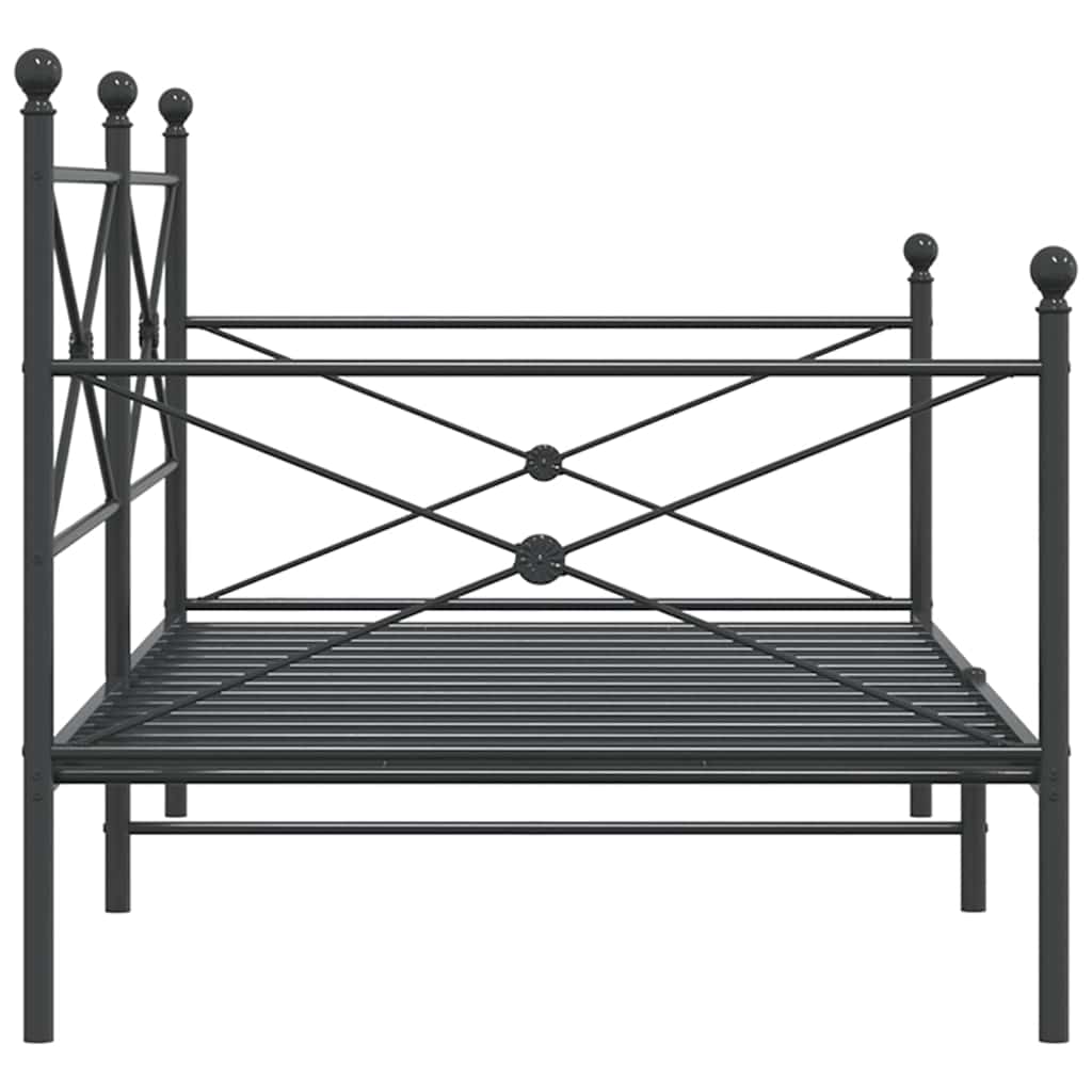 Lit de jour sans matelas noir 100x190 cm acier - XIOS