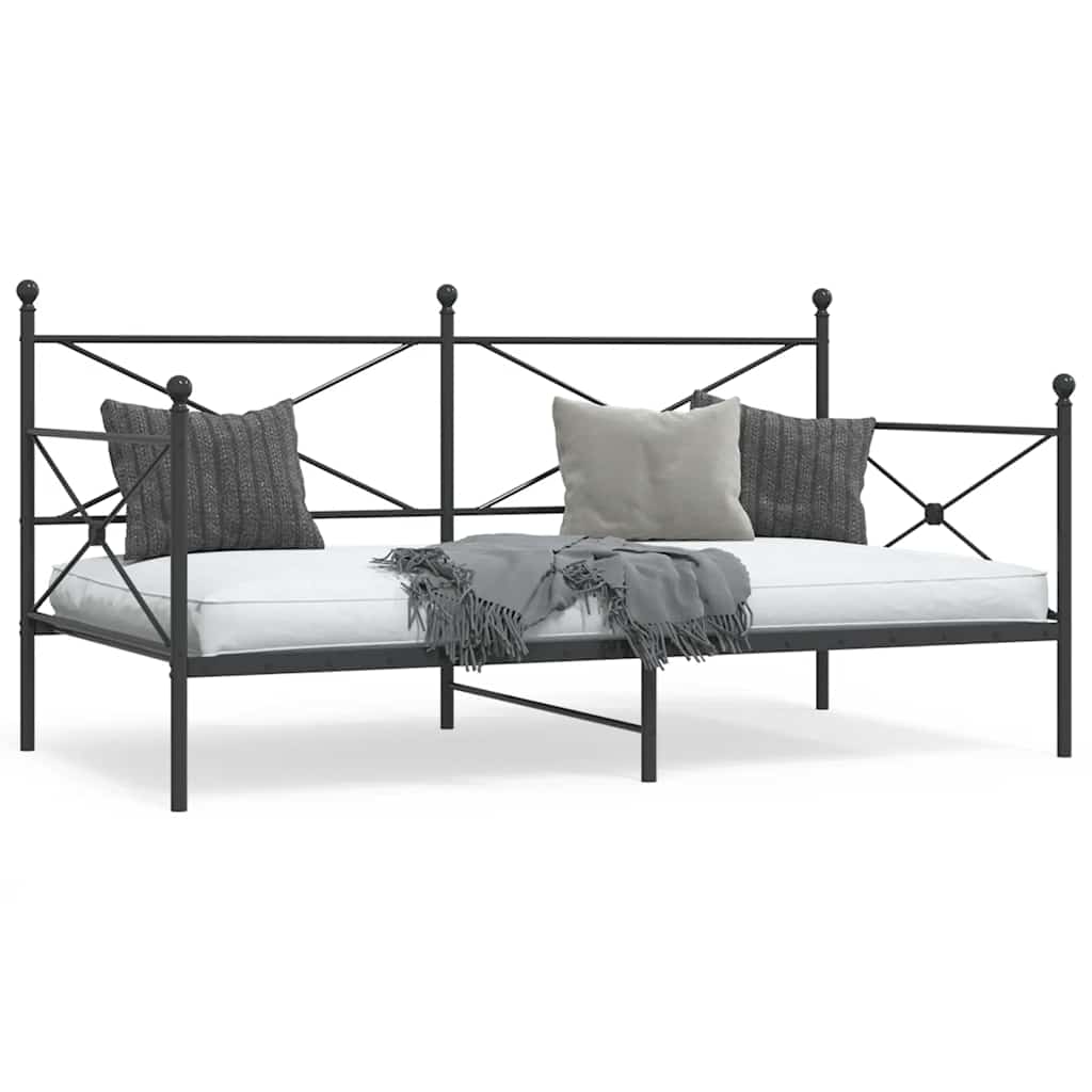 Lit de jour sans matelas noir 100x190 cm acier - XIOS