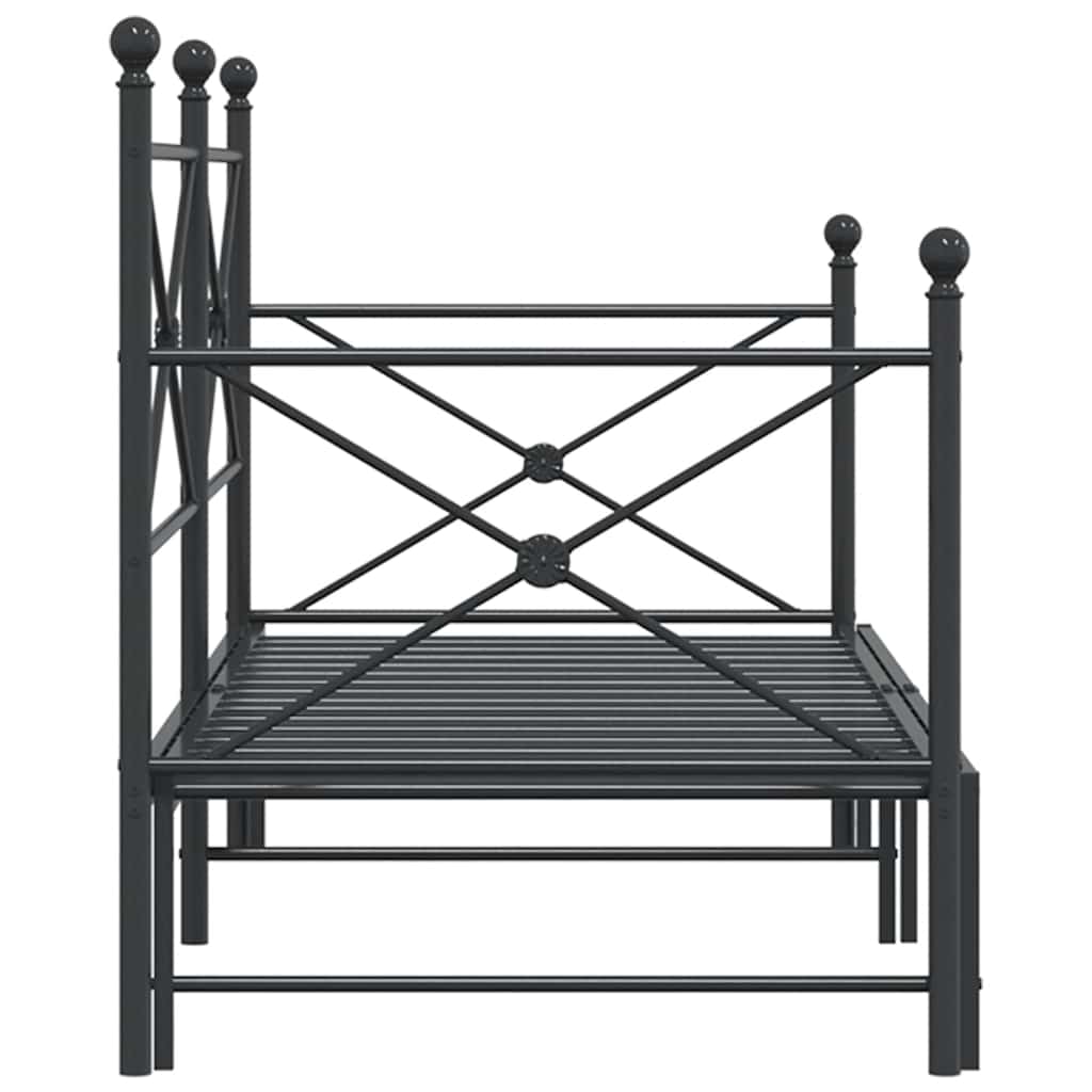 Lit de jour avec gigogne sans matelas noir 75x190 cm - XIOS