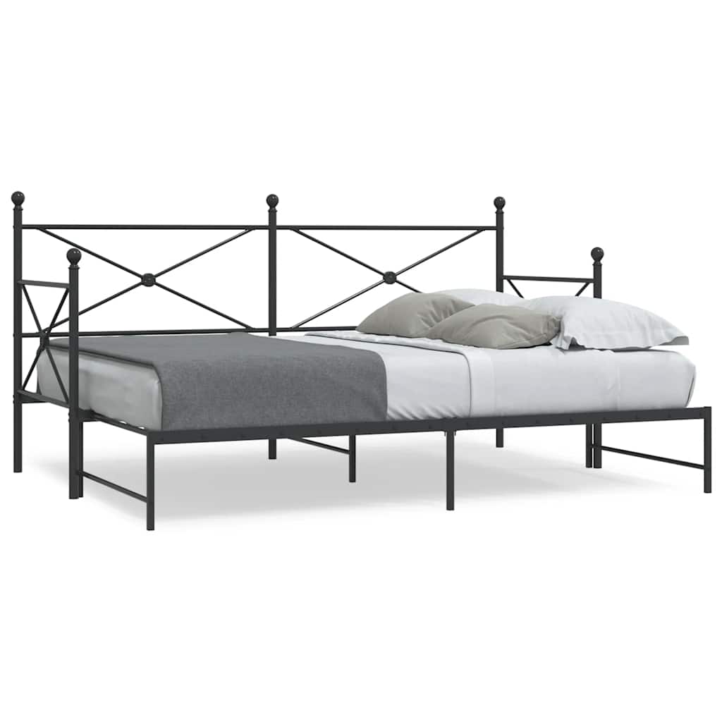 Lit de jour avec gigogne sans matelas noir 75x190 cm - XIOS