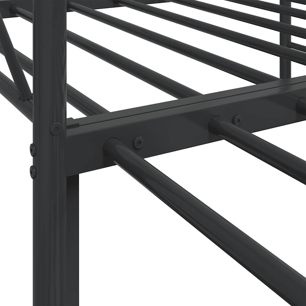 Lit de jour avec gigogne sans matelas noir 90x200 cm acier - XIOS