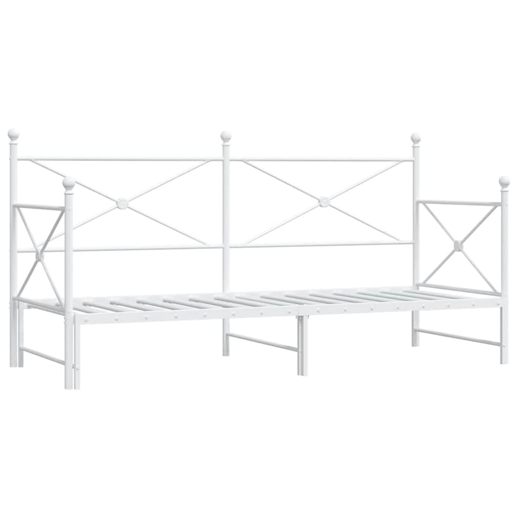 Lit de jour avec lit gigogne sans matelas blanc 80x200 cm acier - XIOS