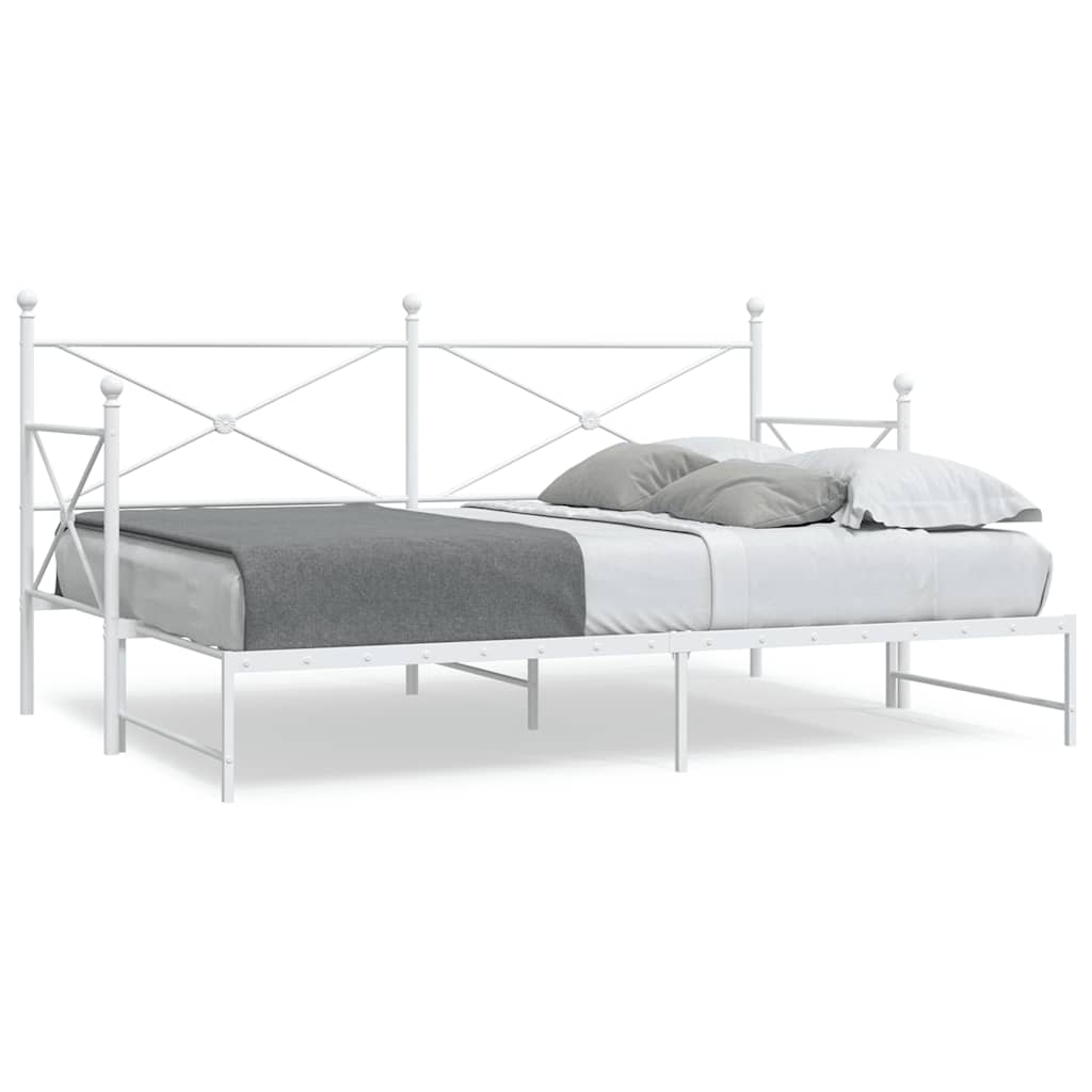 Lit de jour avec lit gigogne sans matelas blanc 80x200 cm acier - XIOS