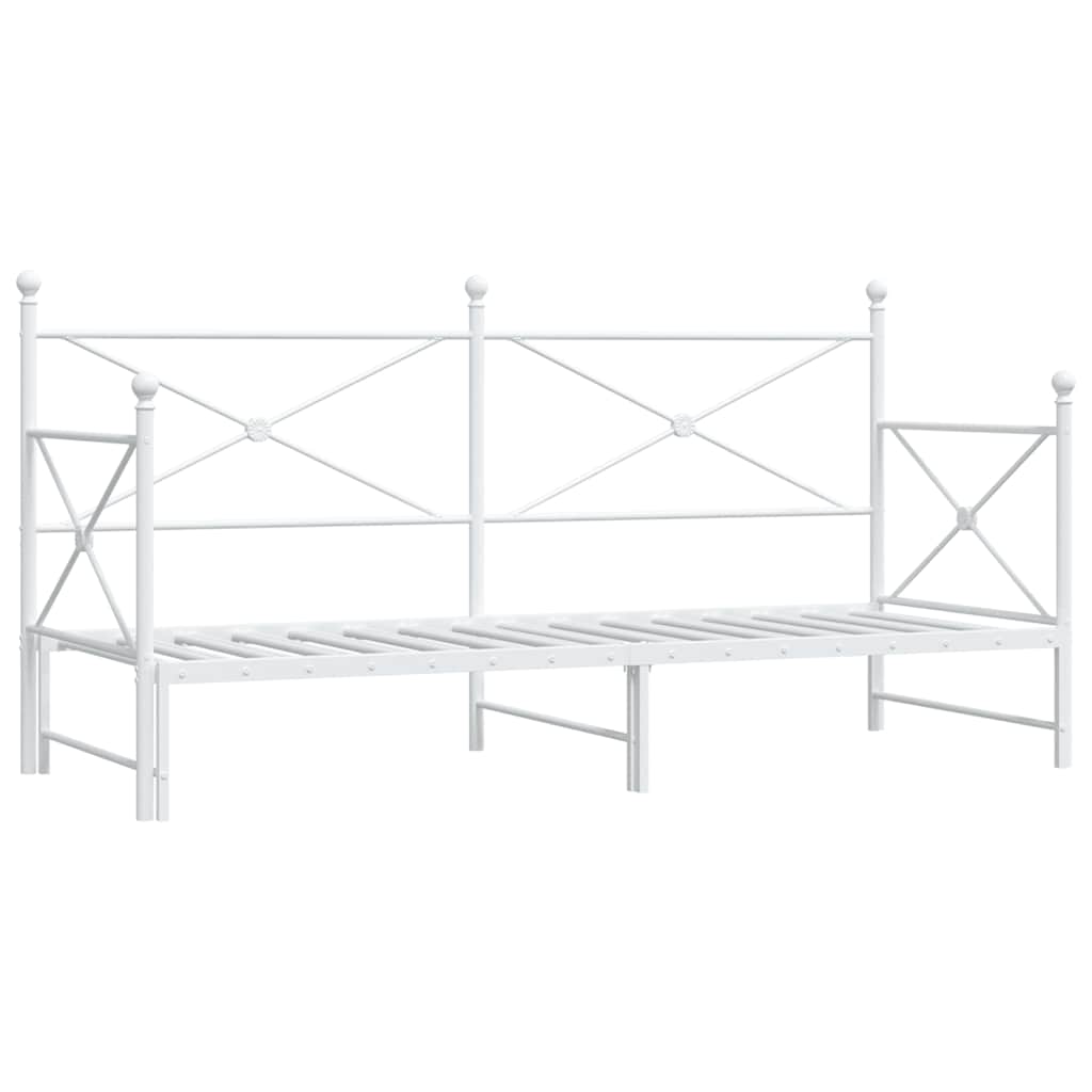 Lit de jour avec lit gigogne sans matelas blanc 90x190 cm acier - XIOS