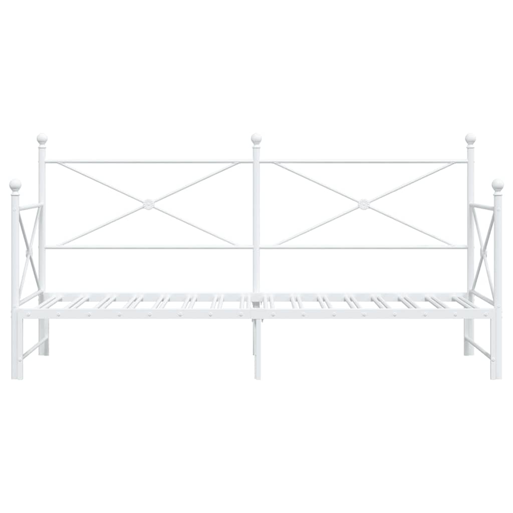 Lit de jour avec lit gigogne sans matelas blanc 90x190 cm acier - XIOS